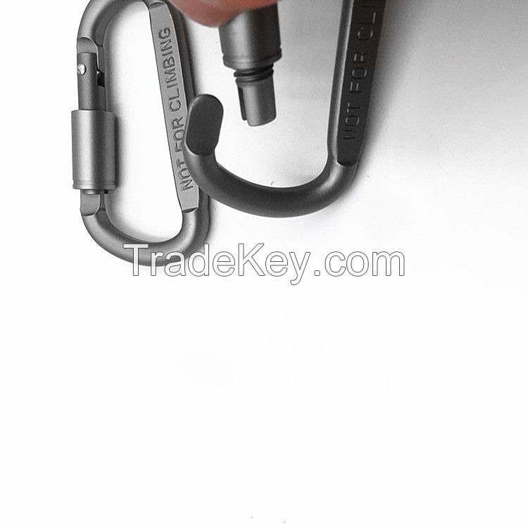 D-Ring Snap Clip Hook Buckle Keychain Keyring Hiking Climbing NEW