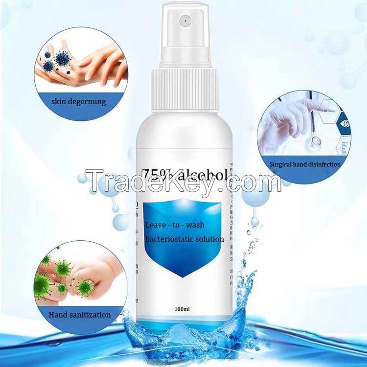 Medical 100ml 75 alcohol disinfection, 75% alcohol disinfectant spray 