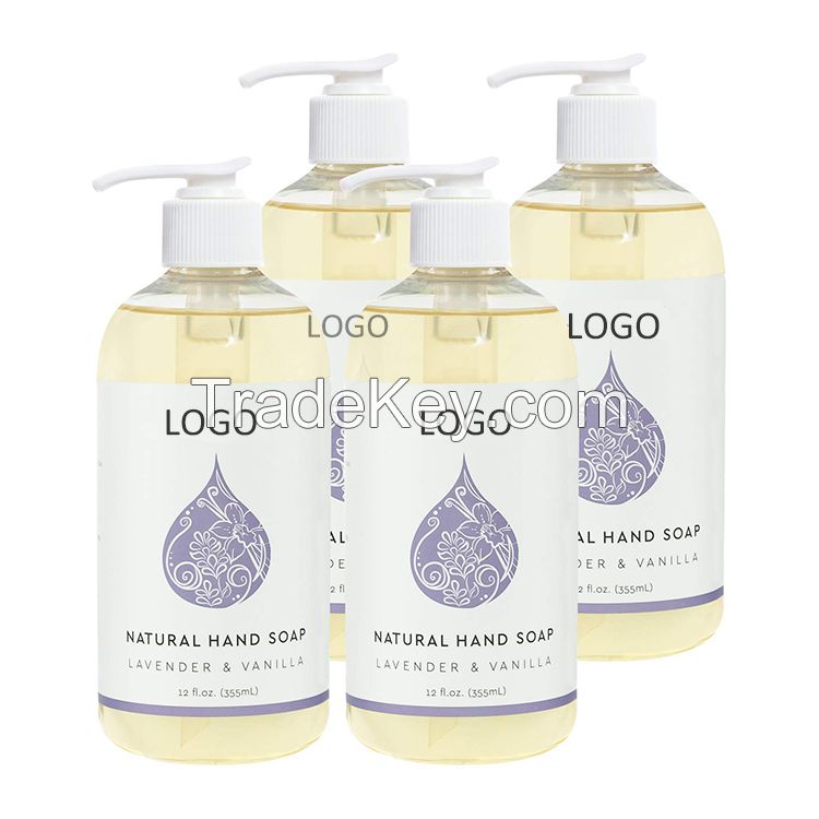OEM Lavender & Vanilla Natural Liquid Hand Soap 12 Ounce Moisturizing Gel Hand Wash Antibacterial Sanitizer