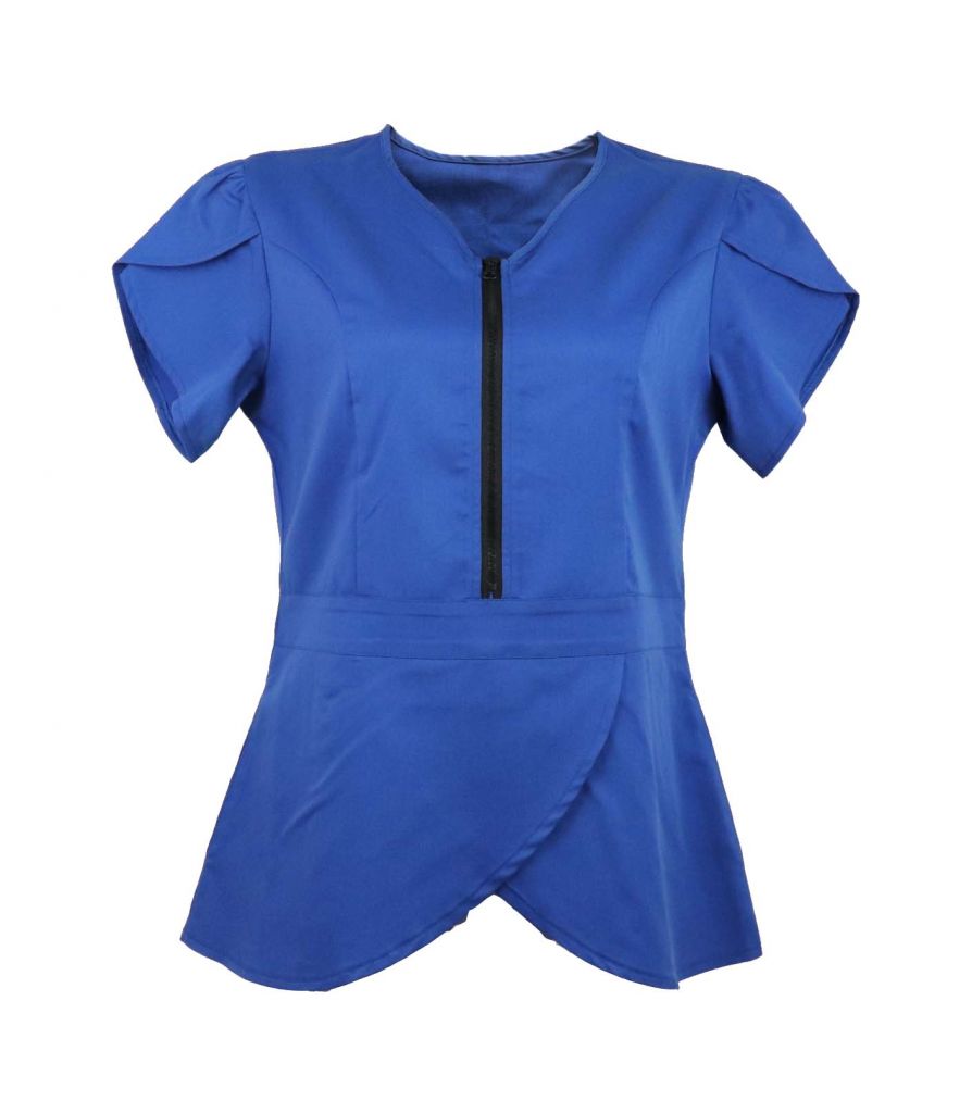 OEM Slim Fit Zipper Stretch New Style Nurse Uniform Designs Nurse Scru