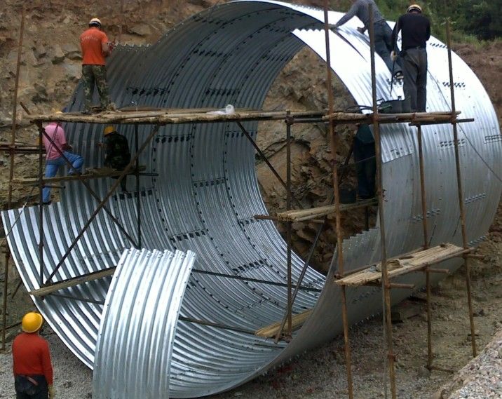 galvanized corrugated steel metal culvert pipe