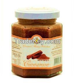 Creamed honey with cinnamon flavour