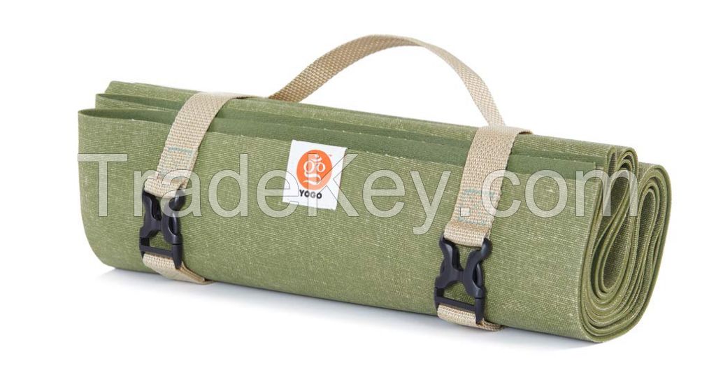 YOGO Long Ultralight Travel Yoga Mat - with Attached Carrying Strap