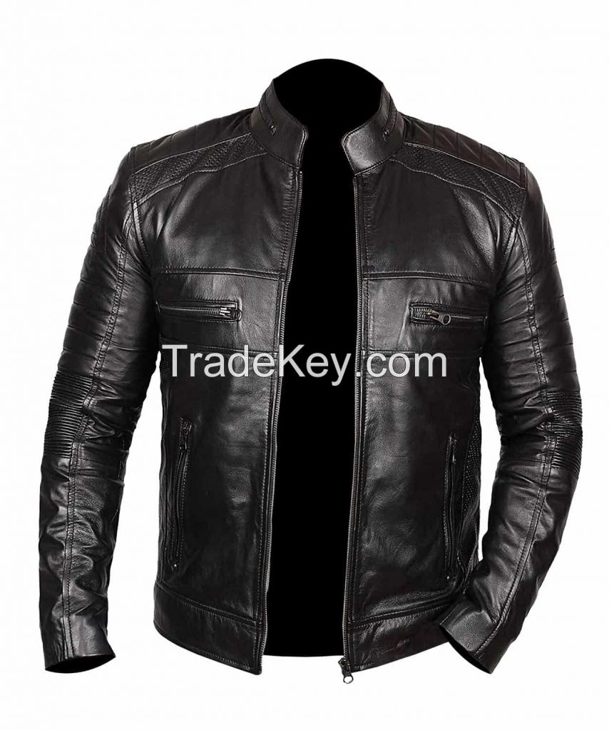 Black Leather Jacket | 100% Cow leather | Customization Option Available