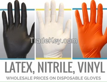 Latex, Nitrile and Vinyl Gloves