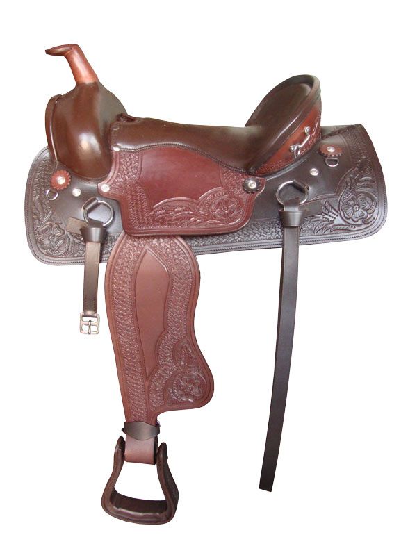 16" western pleasure trail summer saddle wade hard smooth leather seat FQH