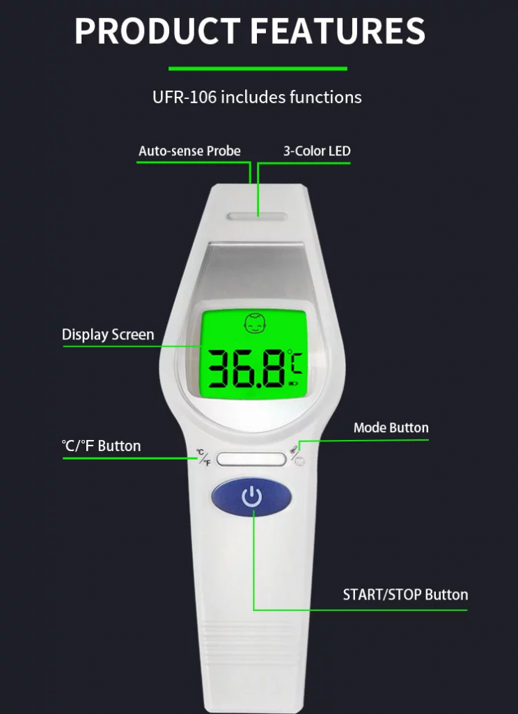 Factory Price COVID 19 Test FDA CE Approved Non Contact Digital Infrared Forehead Thermometer 