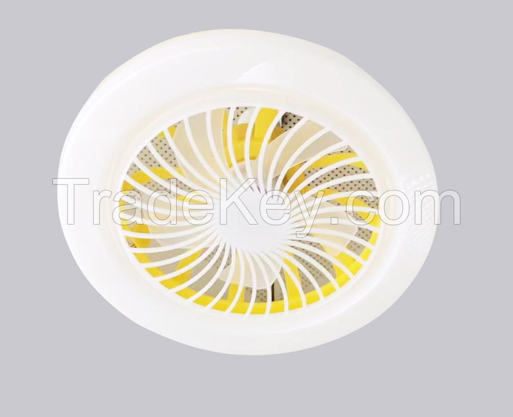 fans with LED light E27  clip  remote dim double color  , hours seting  , step 123