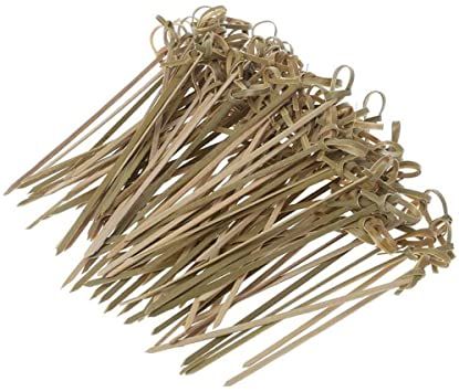 Twisted knotted bamboo skewers 