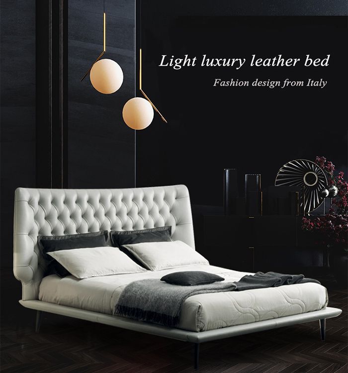 Similar as DIVANO simple bed designs  leather king size bed furnitures