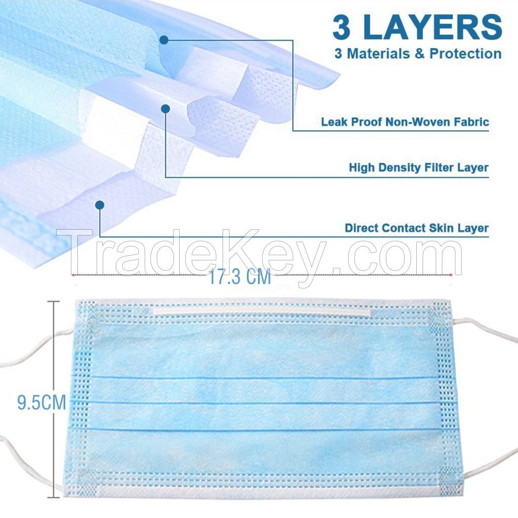 Antivirus ear loop face mask Disposable Face Mask 3 ply surgical mask at Bulk Quantity