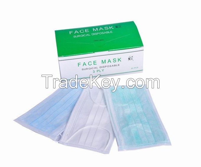 Antivirus ear loop face mask manufacturer 3 ply surgical mask