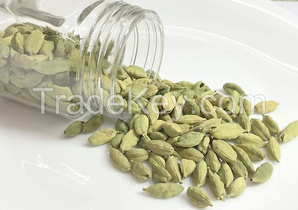 GREEN CARDAMOM PODS , Elettaria Cardamom 7-8 mm Pods - Certified Organic