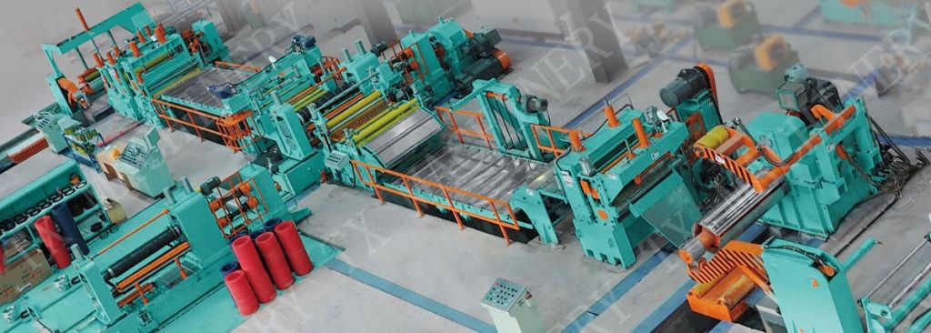 High efficiency steel coil slitting and cut to length line machine