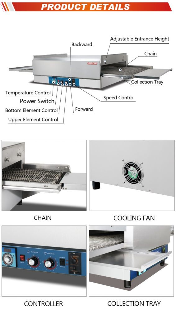 Electric Conveyor Pizza Oven with belt 32''