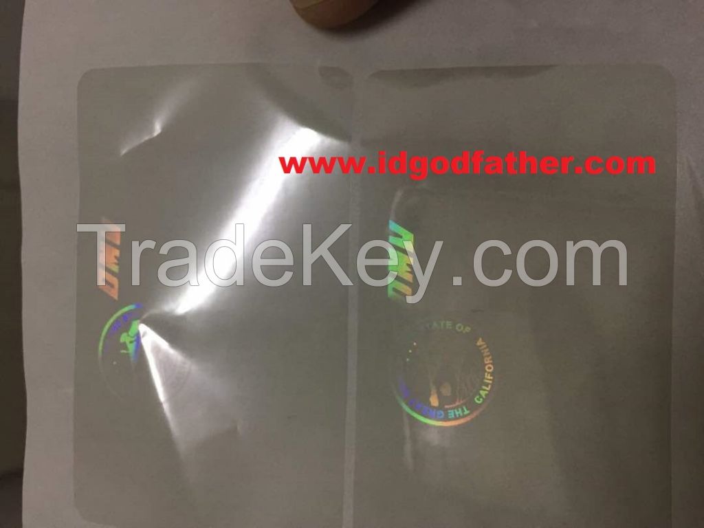 UV Hologram Overlay Sticker For ID Card Security