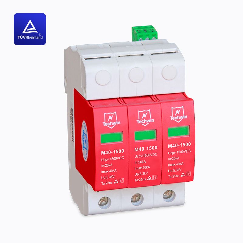  Techwin DIN rail 40kA Class C surge protection deviceï¼ˆSPDï¼‰TÃ¼V certificated for Lower than 1500V DC PV system