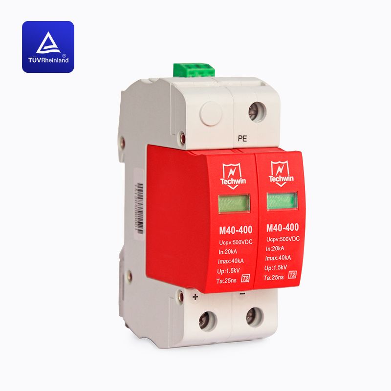 Techwin DIN rail 40kA Class C surge protection device  SPD   TV certificated for Lower than 400V DC system  HVDC   