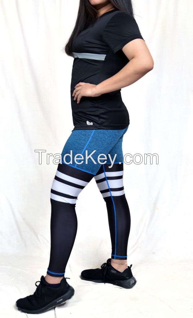 Women      s Dri Fit exercise gym yoga workout socks type bottom tights