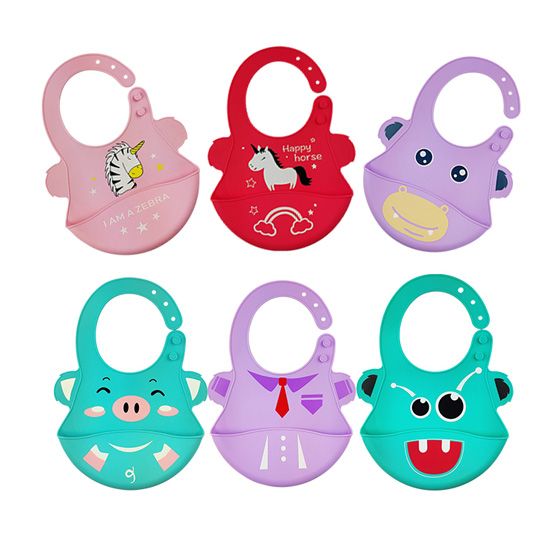 Soft Silicone The Silicone Wipe Clean Waterproof Baby Bibs Factories