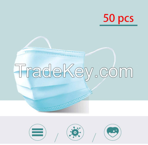 50 pcs Anti Dust Mask with Filter, Face Mouth Mask, Fashion Outdoor Unisex Mask, Filtered Anti-Pollution Facemask with Certificate