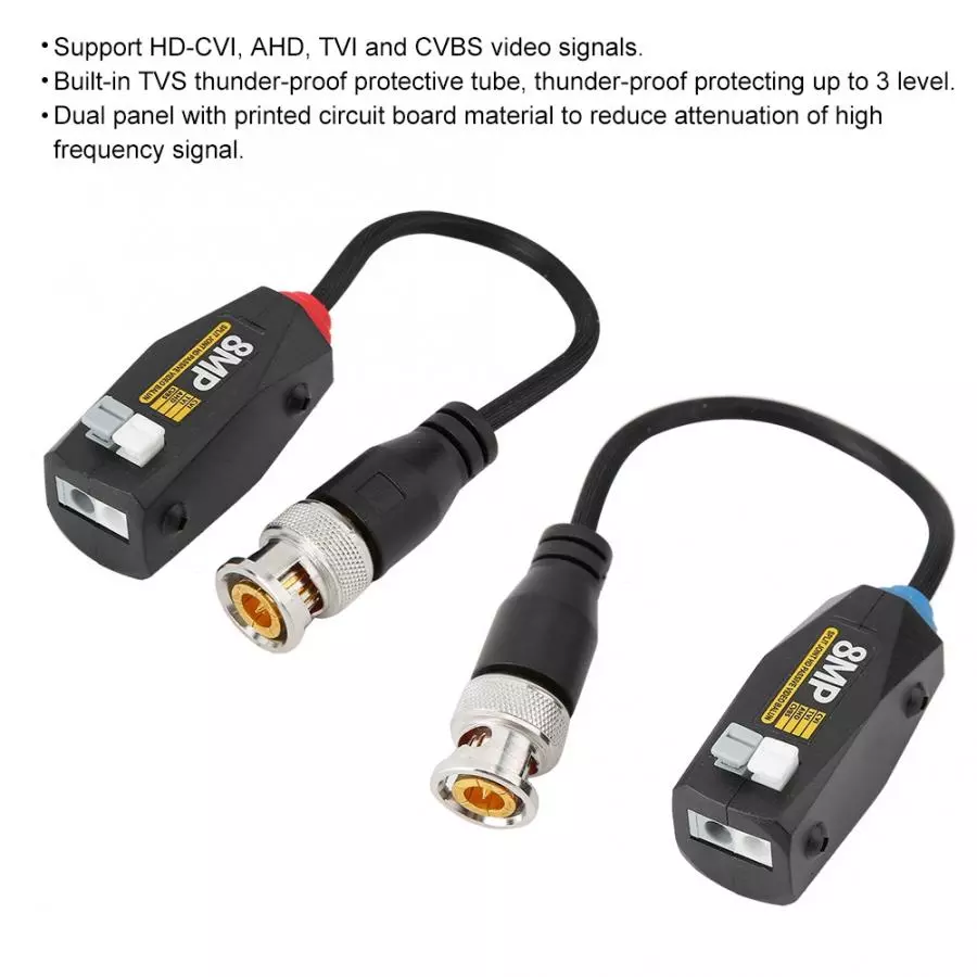 8MP Single Channel HD Passive Video Balun