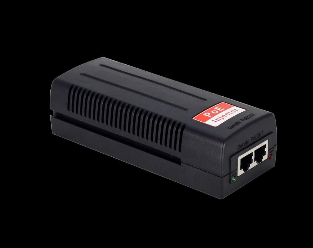 10/100/1000Mbps 48V standard 802.3at 30W Gigabit POE injector