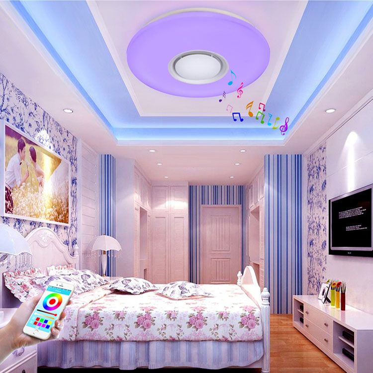 HOT Music Led Ceiling Light Lamp 24W 36W Rgb Round Starlight M