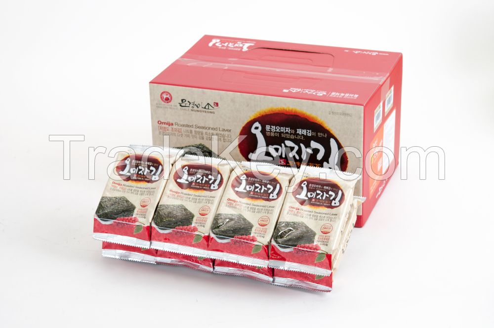 Omija(Schisandra) roasted seasoned seaweed laver snack 24 Packs set box(HALAL cerfified)