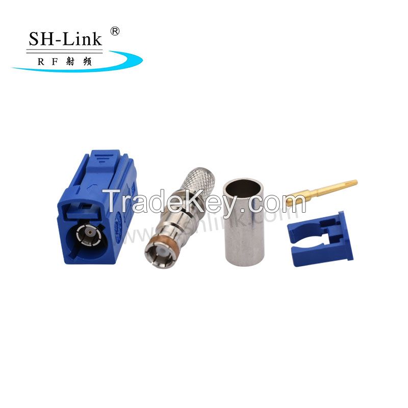 All kind of RF coaxial FAKRA C type blue female/jack/socket connector with RG174/316/58 cable assembly  