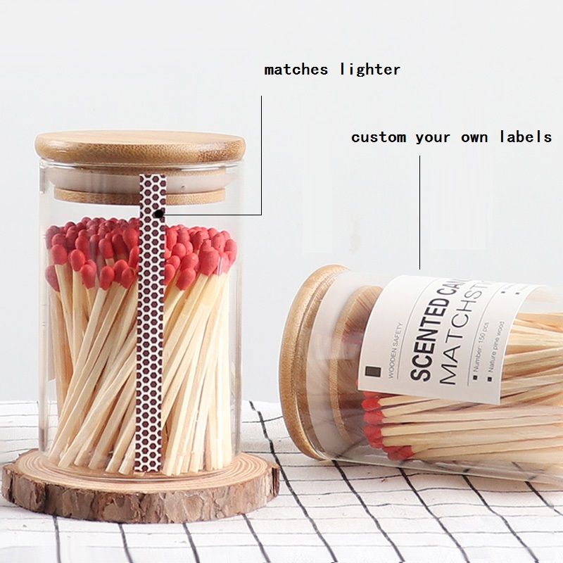Custom Matchbox Matches Glass Jar With Cork
