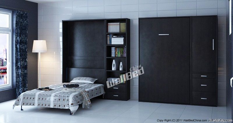 Vertical double size wall bed