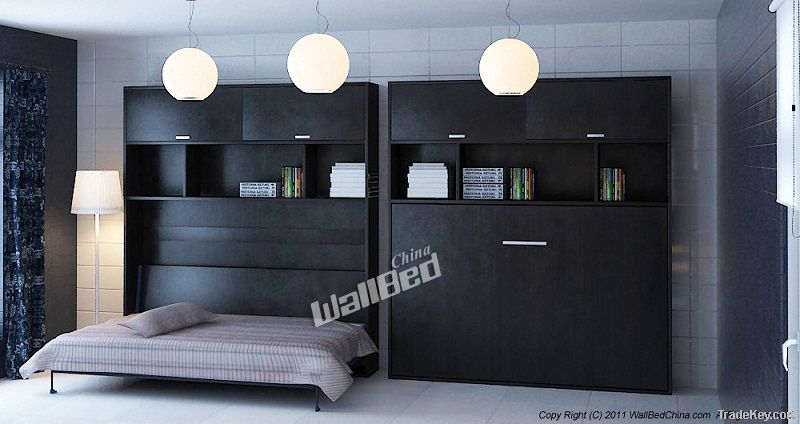Horizontal double size wall bed