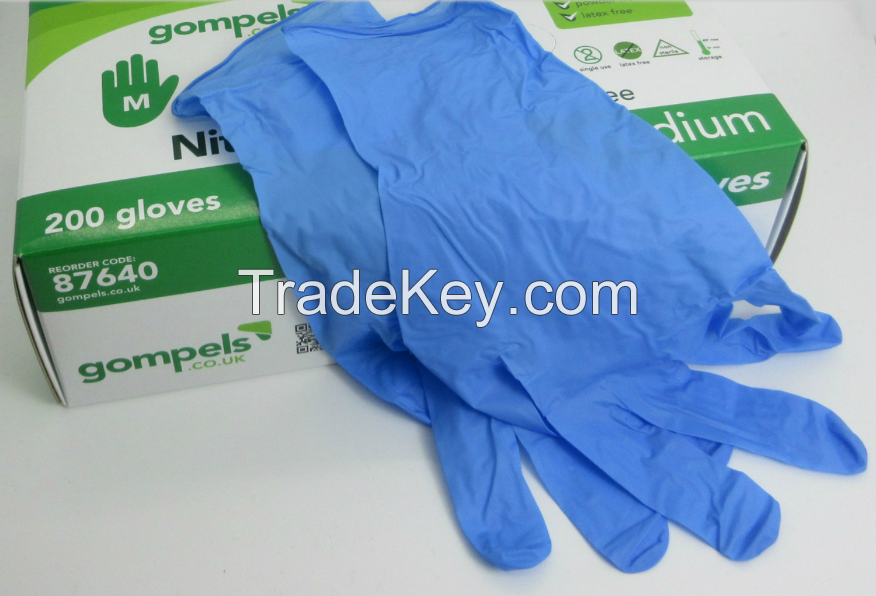 Wholesale Blue Powder Free Non-Medical Nitrile Gloves With High Quality Disposable NItrile gloves  For sell