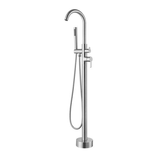 SS304 Stainless Steel Freestanding Bathtub Bathroom Floor Standing Shower Faucet