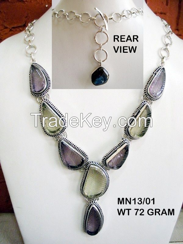 SILVER GEMSTONE NECKLACE