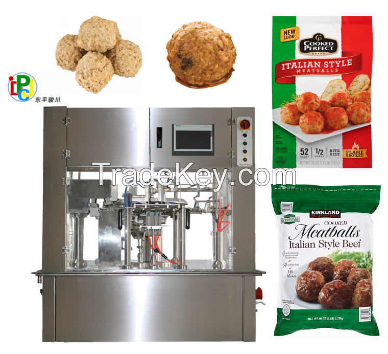 Automatic Frozen Meatball Stand Up Pouch Packaging Machine