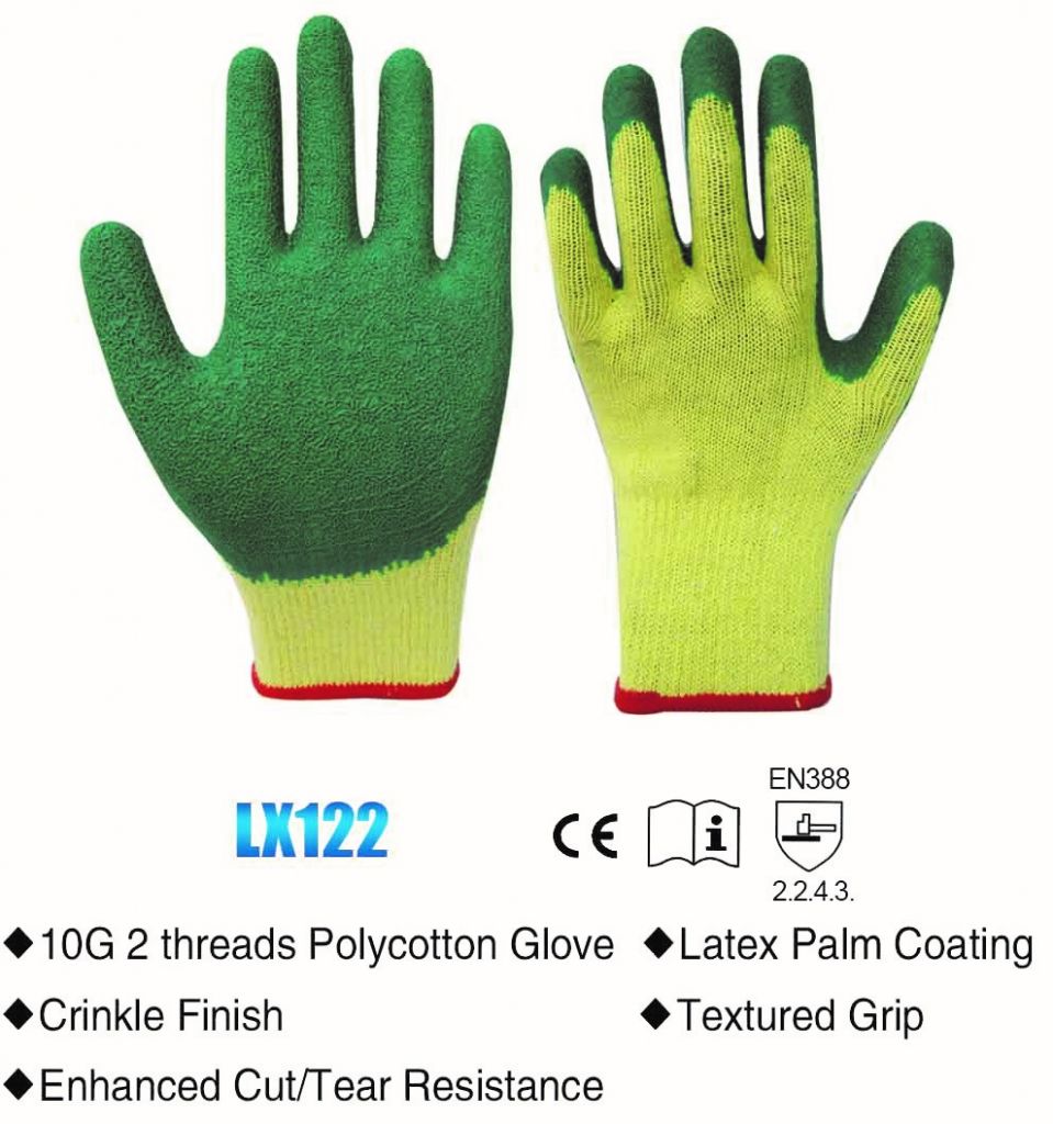 10 gauges yellow latex glove lx122