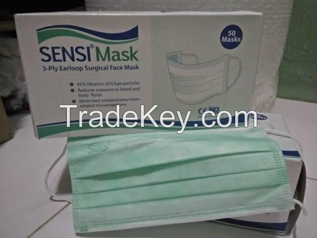 hospital disposable 3 ply non woven  medical face mask with earloop