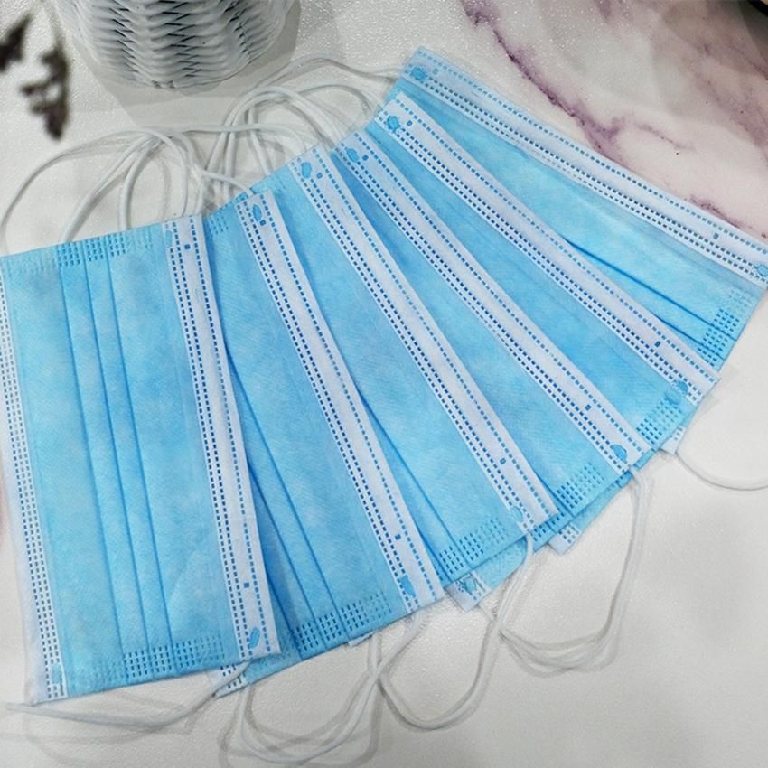 Disposable Face Mask 3 Layer Ear-loop Dust Mouth Masks Cover 3-Ply Non-woven   Disposable Dust Mask Soft Breathable CE,FDA NOISH Certificated.