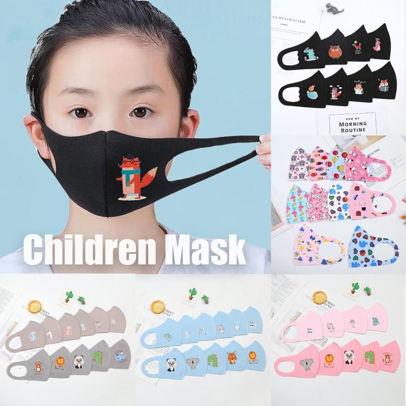 PM2.5 Children Anti-pollution Masks Boys Girls Cartoon Mouth Face Masks Kids Anti-Dust Breathable Earloop Washable Reusable Cotton Mask