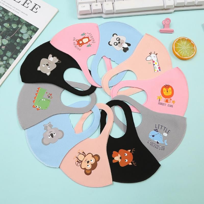 PM2.5 Children Anti-pollution Masks Boys Girls Cartoon Mouth Face Masks Kids Anti-Dust Breathable Earloop Washable Reusable Cotton Mask