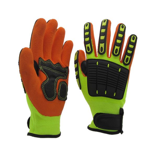 13G  polyester impact gloves with nitrile dipping palm