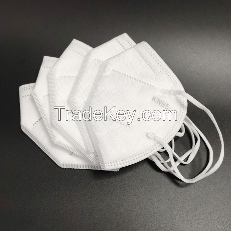 China Supplier Disposable White 5 layers Non-woven Fabric KN95 face mask