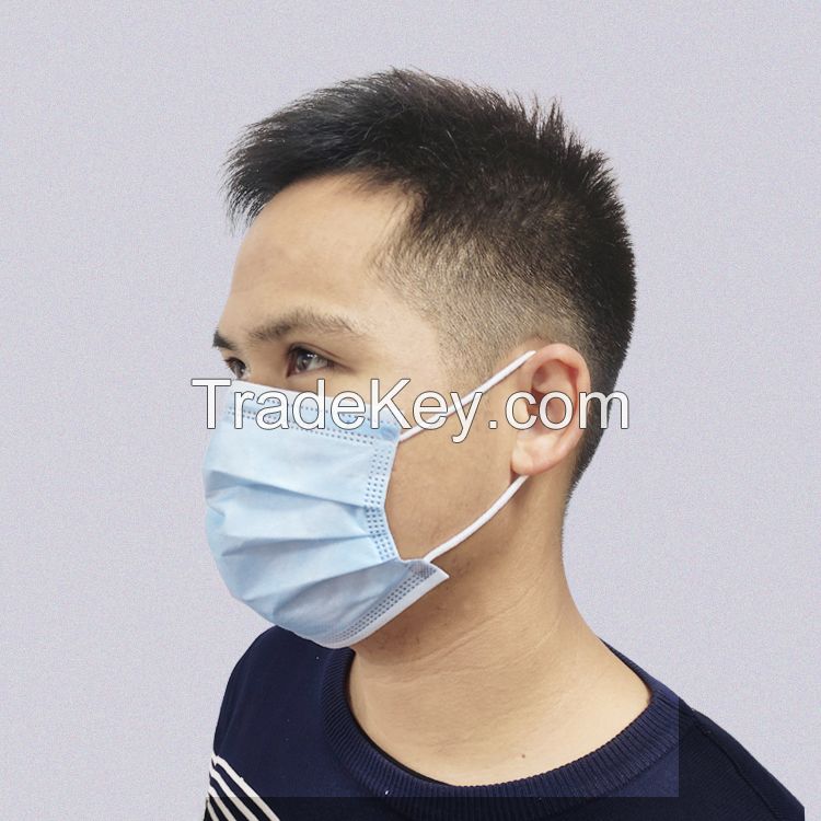 Non-woven 3ply Disposable protective mouth face mask face shield