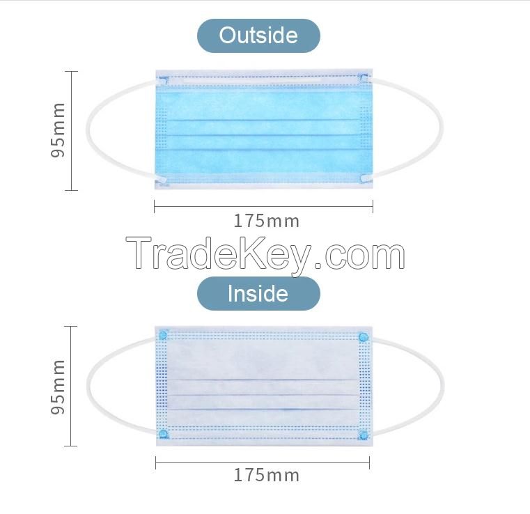 3ply Disposable Mask with Melt-blown fabric