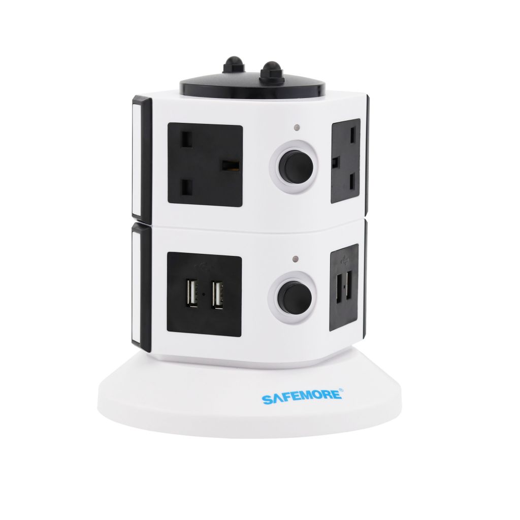 SAFEMORE Power Strip 6-Outlet with 4 Smart USB Charging Station