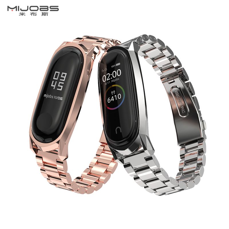 Metal Replacement Band for Xiaomi Mi Band 3 and Mi Band 4 Strap Stainless Steel Bracelect for Mi Smart Band