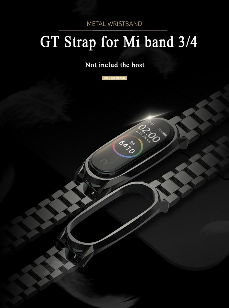 Metal Replacement Band for Xiaomi Mi Band 3 and Mi Band 4 Strap Stainless Steel Bracelect for Mi Smart Band