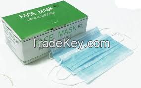 Aosen MedTech Ce Certificate 3Ply Non-Woven Fabric Material Disposable Blue Face Mask